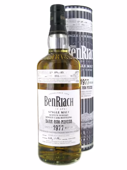 Benriach 1977 37 Year Old Dark Rum Finish Cask #1891 43.2% 70cl