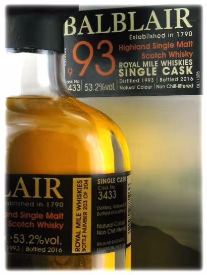 Balblair 1993 23 Year Old Cask 3433 53.2% 70cl