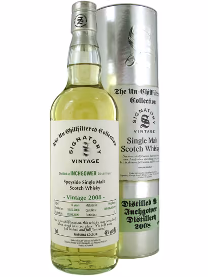 Inchgower 2008 12 Year Old Signatory Vintage Unchillfiltered 46% 70cl