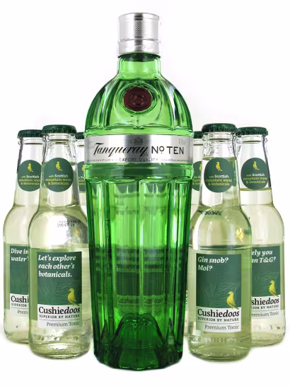 Tanqueray Ten Gin & Cushiedoos 70cl + 12x200ml G&T Bundle