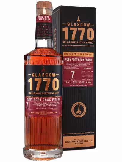 Glasgow 1770 7 Year Old Ruby Port Cask Matured 54% 70cl