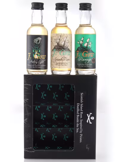 J Gow Scottish Rum Miniature Giftpack 3x5cl