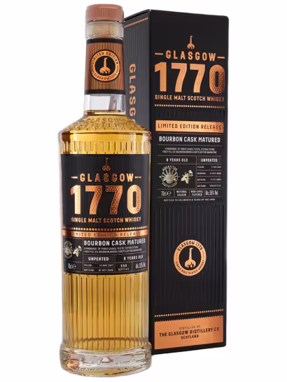 Glasgow 1770 2017 8 Year Old Aqvavitae Small Batch 55% 70cl