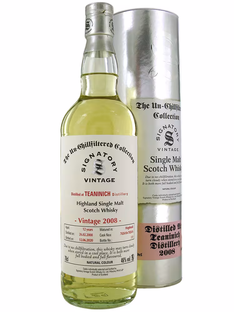 Teaninich 2008 12 Year Old Signatory Vintage Unchillfiltered 46% 70cl