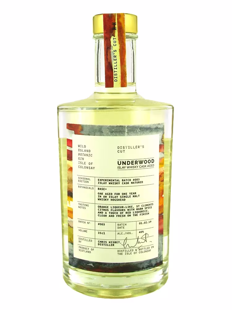 Wild Island Distillers Cut Underwood Islay Whisky Cask Aged Gin 40% 35cl