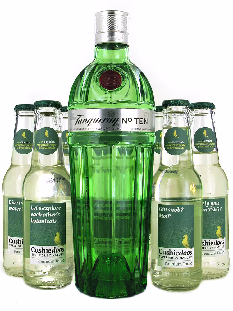 Tanqueray Ten Gin & Cushiedoos 70cl + 12x200ml G&T Bundle