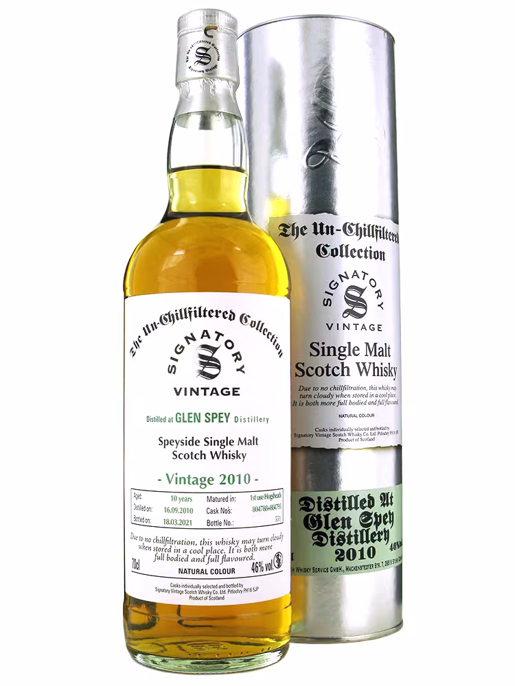 Glen Spey 2010 10 Year Old Signatory Vintage Unchillfiltered 46% 70cl