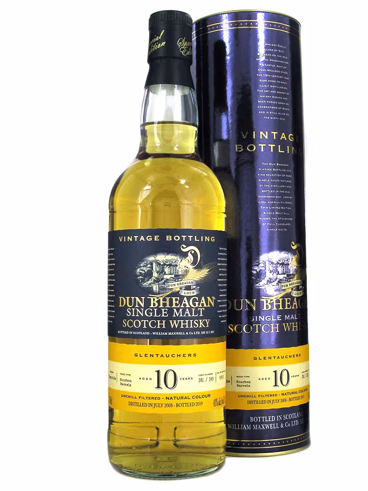 Glentauchers 2008 10 Year Old Dun Bheagan Bourbon Finish 43% 70cl