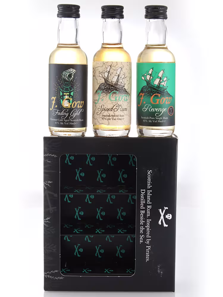 J Gow Scottish Rum Miniature Giftpack 3x5cl