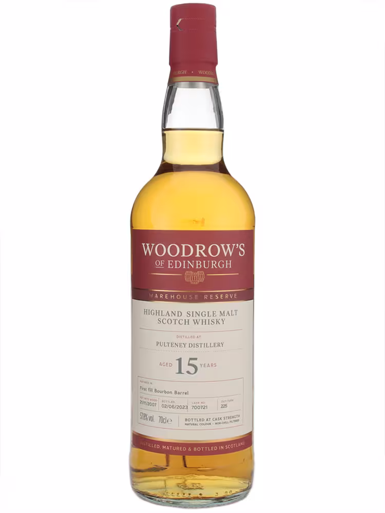 Pulteney 2007 15 Year Old Woodrows of Edinburgh First Fill Bourbon 57.8% 70cl
