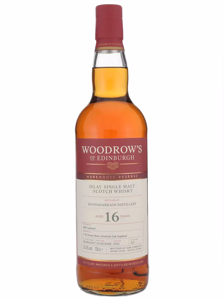 Bunnahabhain 2007 16 Year Old Woodrows of Edinburgh 54.2% 70cl